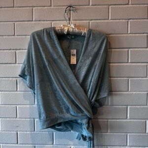 Anthropologie sheer wrap around/tie blouse